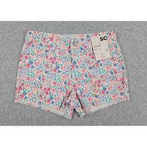 SO Jean Shorts Girls Size 12 Mid Rise‎ Denim Cut Off Floral Shortie Jeans NWT